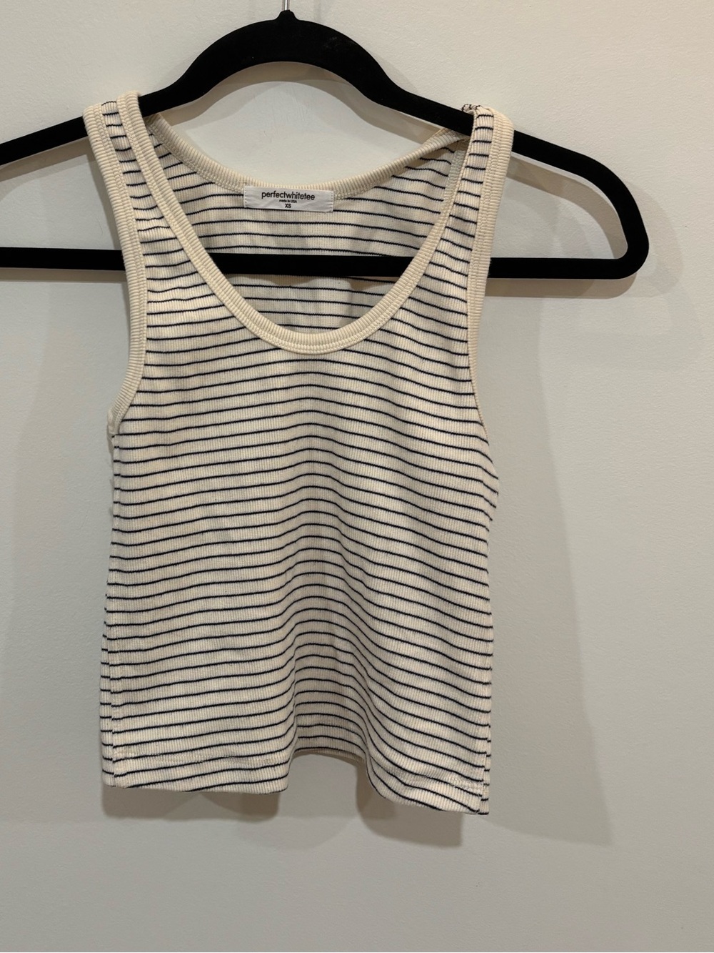 perfectwhitetee Scoop Neck Striped Tank Top